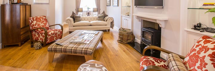 The guest lounge at Aikenshill House in Aberdeenshire