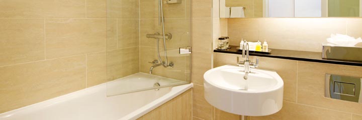 A City room bathroom at the Apex Grassmarket Hotel, Edinburgh