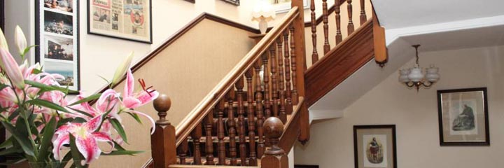 The hall and stairwell at Burness House, St Andrews