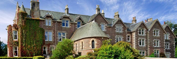 An exterior view of Cromlix House including the private chapel