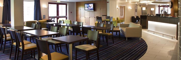 The lobby lounge at the Holiday Inn Express Greenock