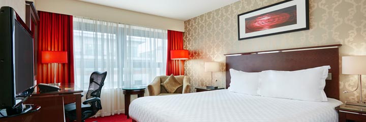 A double bedroom at the Hilton Garden Inn Aberdeen