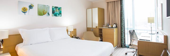 A double bedroom at the Hilton Garden Inn Glasgow City Centre