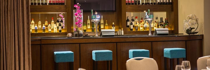 The hotel bar at the Hilton Garden Inn Glasgow City Centre