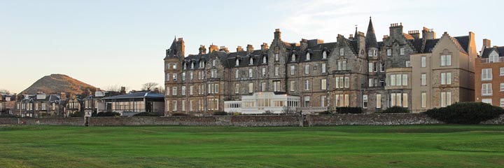 A view of the Marine Hotel from the North Berwick West Links