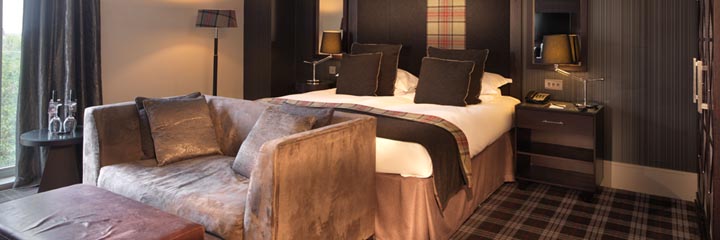 A bedroom at the Malmaison Aberdeen Hotel