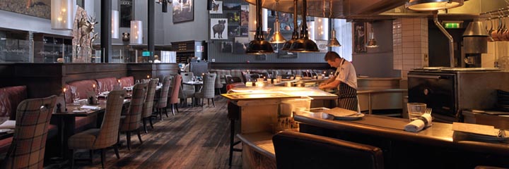 The Brasserie bistro of the Malmaison Aberdeen Hotel