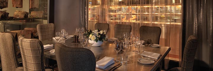 The private dining room the Malmaison Aberdeen Hotel