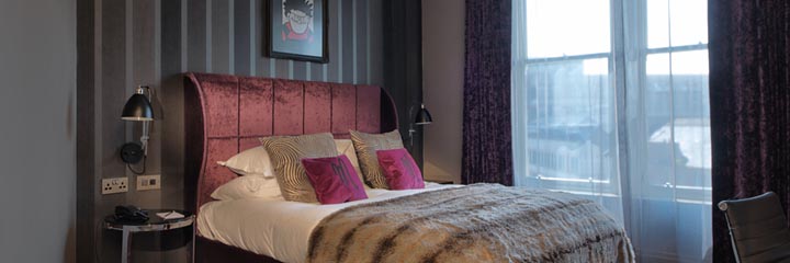 A bedroom at the Malmaison Dundee Hotel