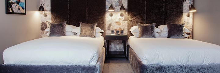 A twin bedroom the Malmaison Edinburgh Hotel