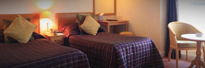A twin bedroom at the Parkstone Hotel in Prestwick