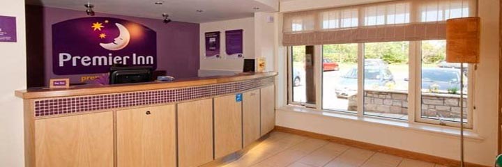 The reception area at the Premier Inn Edinburgh A7, Dalkeith hotel