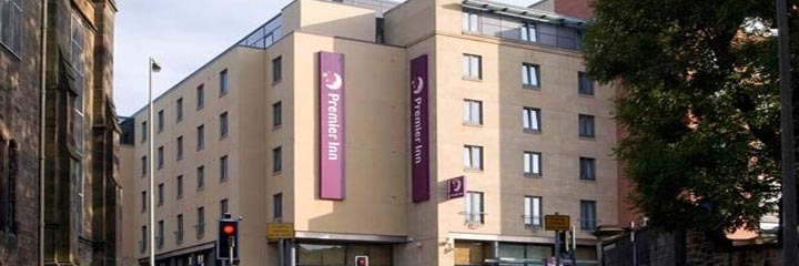 An external view of the Premier Inn Edinburgh Central in Lauriston Place