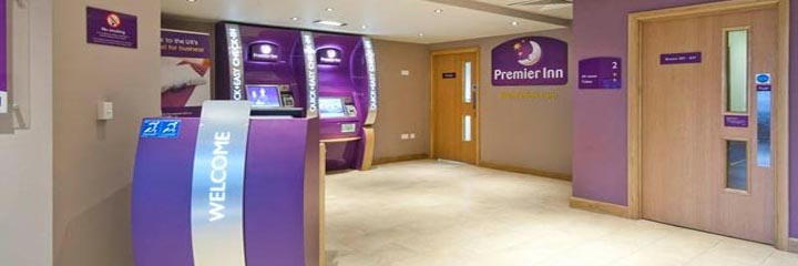 The reception area at the Premier Inn Edinburgh City Centre Princes Street hotel