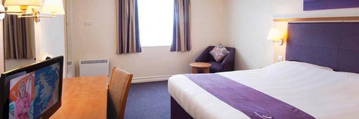 A double bedroom at the Premier Inn Edinburgh East hotel