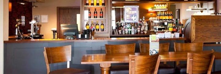 The bar at the Premier Inn Edinburgh Park by The Gyle