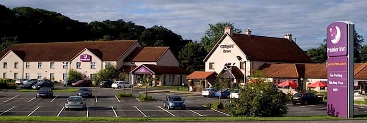 An external view of the Premier Inn Falkirk East hotel