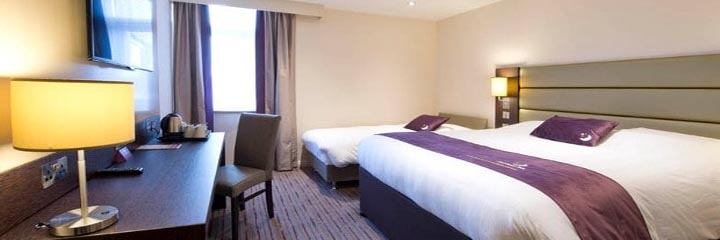 A family bedroom at the Premier Inn Glasgow Braehead hotel