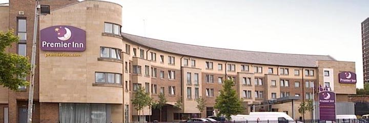 An exterior view of the Premier Inn Glasgow City Centre South hotel