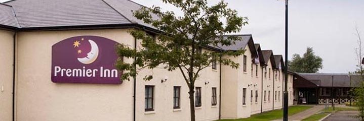 An exterior view of the Premier Inn Glasgow Motherwell hotel