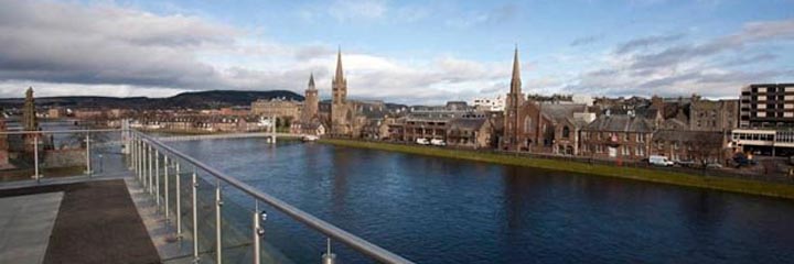 A view across the River Ness from the Premier Inn Inverness Centre, River Ness hotel