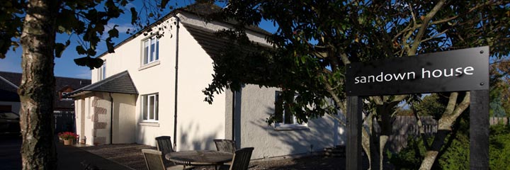 An exterior view of Sandown House in Nairn