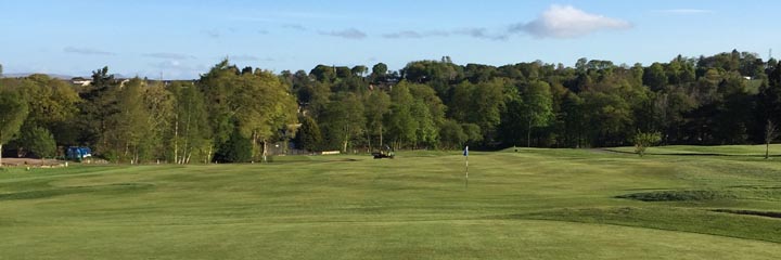 a view across the woodland course of Airdrie Golf Club