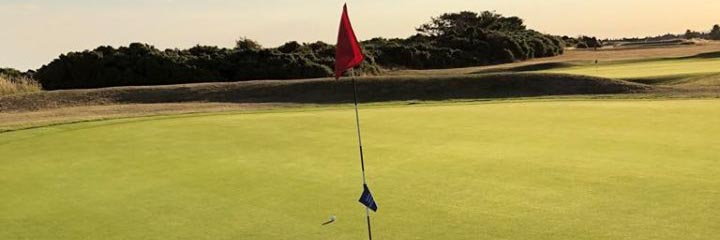 A view across two of the greens at Buckpool Golf Club