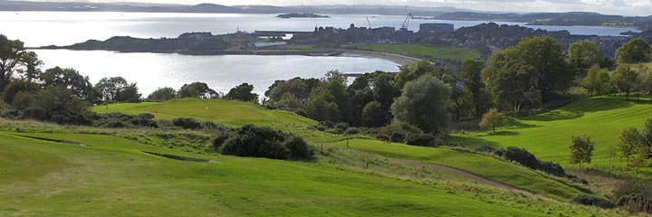 The 6th and 9th holes at Burntisland golf course