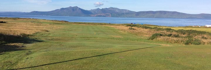 A view of Bute Golf Club across to the Isle of Arran