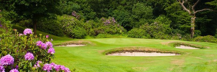 The 13th green of the championship course at Cawder Golf Club