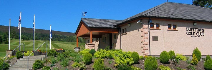 The clubhouse at Dufftown Golf Club