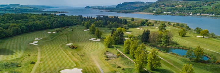 A view of Earl of Mar golf course at the Mar Hall Resort, looking down the River Clyde