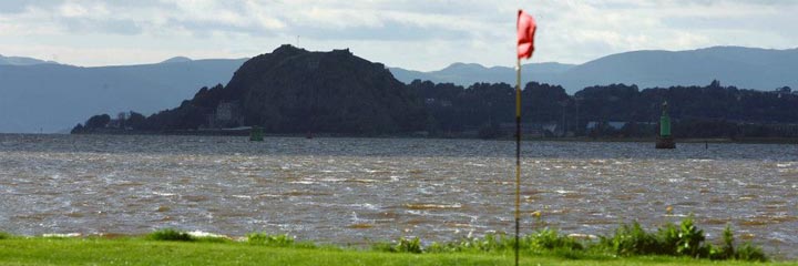 Looking across the Clyde estuary from Erskine golf course towards Dumbarton rock
