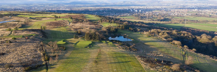 An aerial view of Fereneze Golf Club on the south side of Glasgow
