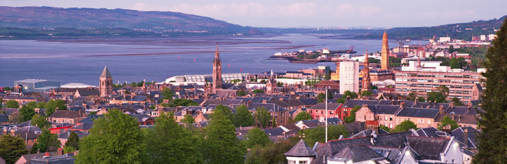 Views across Greenock to the Firth of Clyde from Greenock Golf Club