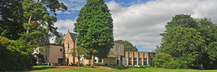 The Clubhouse behind the 18th green at Hayston Golf Club