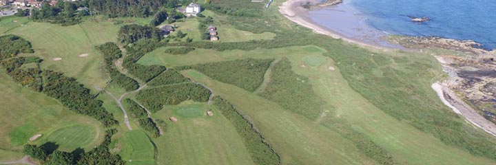 A aerial view of the Hopeman Golf Club