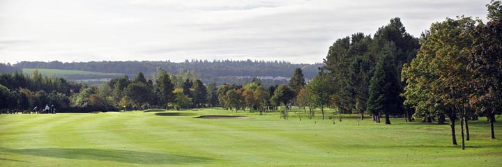 Looking from the 1st tee to the green at Inverness Golf Club