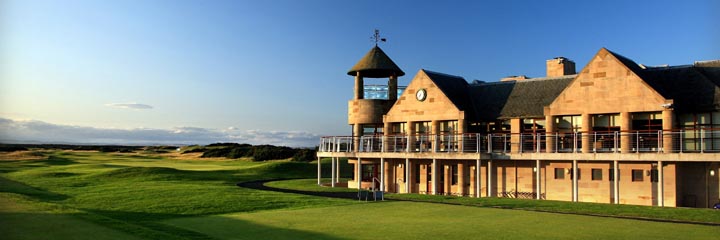 The Links clubhouse by the start of the Jubilee and New courses in St Andrews