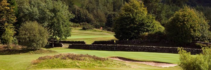 The moorland golf course at Kilmacolm Golf Club is lined with fir, bracken and heather