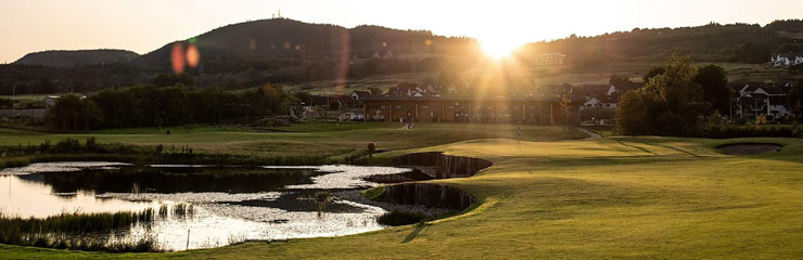 Looking up the 18th hole at Kings Golf Club, Inverness