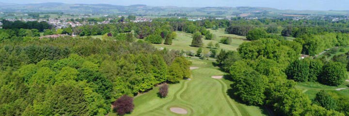 An aerial view of the Montgomery golf course in Kinross