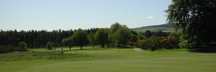 Looking towards the 12th tee at the parkland Kintore Golf Club in Aberdeenshire