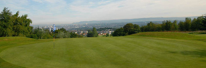 A view from Kirkhill golf course with the city of Glasgow in the background