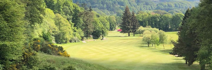 The tree lined 3rd hole at Largs Golf Club on the Ayrshire coast