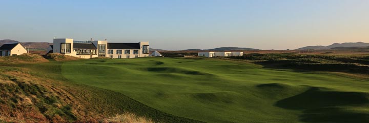 A view towards the Machrie Hotel from the Machrie Links on the Isle of Islay