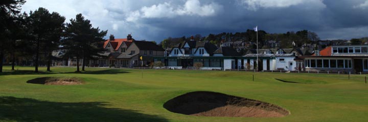 The 18th hole of the Medal course at the Monifieth Links