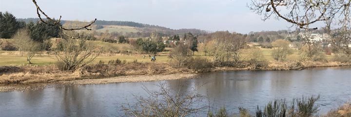 A view to the 4th hole of Peterculter golf course from the opposite side of the River Dee