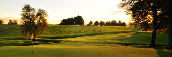 The 13th hole at Pitreavie Golf Club, showing one of the burns that come into play on many of the holes on the course